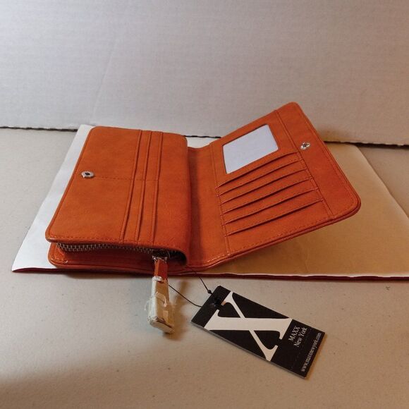 New Maxx New York Orange Fuul size Wallet - Picture 3 of 6